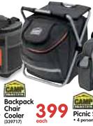 Camp Master Backpack Chair Cooler-Each