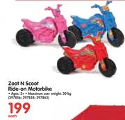 Zoot N Scoot Ride-On Motorbike-Each