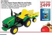 Peg Perego 12V John Deere Tractor Ride On And Trailer
