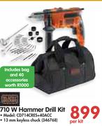 710W Hammer Drill Kit Including Bag And 40 Accessories CD714CRES+40ACC-Per Kit