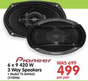 Pioneer 6x9 420W 3 Way Speakers TS-A6966S-Per Pair