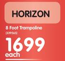 Horizon 8 Foot Trampoline Including Net And Spring Pad Cover-Each