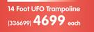Bounceking 14 Foot UFO Trampoline Including Net And Spring Pad Cover-Each