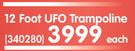 Bounceking 12 Foot UFO Trampoline Including Net And Spring Pad Cover-Each