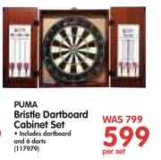 Puma Bristle Dartboard Cabinet Set Including Dartboard And 6 Darts-Per Set