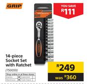 Grip 14-Piece Socket Set With Ratchet
