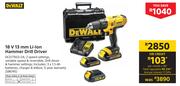 Dewalt 18V 13mm Li-Ion Hammer Drill Driver DCD776S3-ZA