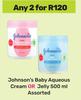 Johnson's Baby Aqueous Cream Or Jelly Assorted-For Any 2 x 500ml