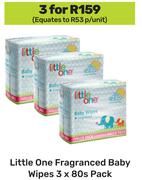 Little One Fragranced Baby Wipes-For 3 x 80s Per Pack