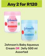 Johnson's Baby Aqueous Cream Or Jelly Assorted-For Any 2 x 500ml