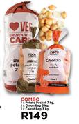 1 x Potato Pocket 7Kg, 1 x Onion Bag 3Kg, 1 x Carrot Bag 3Kg-Combo