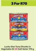 Lucky Star Tuna Chunks In Vegetable Oil Or Salt Water-For 3 x 170g
