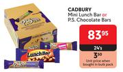 Cadbury Mini Lunch Bar Or P.S Chocolate Bars-24's