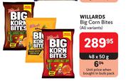 Willards Big Corn Bites (All Variants)-48 x 50g