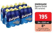 Energade Sports Drink (All Variants)-24 x 500ml