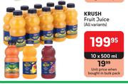 Krush Fruit Juice (All Variants)-10 x 500ml
