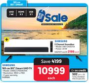 Samsung 165cm (65" Smart UHD TV UA65CU7000KXXA Plus Samsung 2 Channel Sondbar HW-C400/XA