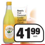 Rose's Flovoured Cordial (Assorted)-750ml Each