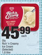 Ola Rich 'N Creamy Ice Cream (Selected)-1.8Ltr Each
