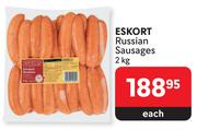 Eskort Russian Sausages-2Kg Each