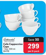 Continental Cafe Cappuccino Cups-Per 6 Pack