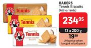 Bakers Tennis Biscuits (All Variants)-12 x 200g