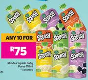 Rhodes Squish Baby Puree Assorted-For Any 10 x 110ml