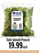 Baby Spinach Prepack-Each