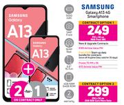 2 x Samsung Galaxy A13 4G Smartphone-On 2GB Red Core More Data + On Promo 70
