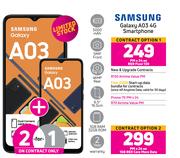 2 x Samsung Galaxy A03 4G Smartphone-On 1GB Red Core More Data + On Promo 70