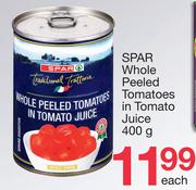 Spar Whole Peeled Tomatoes In Tomato Juice-400g