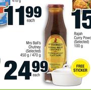 Mrs Ball's Chutney (Selected)-450g/470g Each