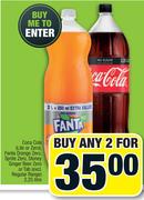 Coca Cola,Fanta Orange Zero,Sprite Zero,Stoney Ginger Beer Zero Or Tab-2 x 2.25Ltr