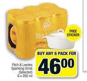 Fitch & Leedes Sparkling Drink (Selected)-6 x 200ml