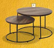  Home & Kitchen Nested Walnut Metal Table-Each