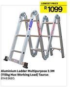 Taurus Multipurpose 3.3m Aluminium Ladder (115Kg Max Working Load) 81493685
