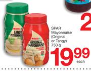 Spar Mayoonaise Original Or Tangy-750g Each