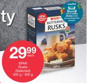 Spar Rusks (Selected)-450g/500g Each