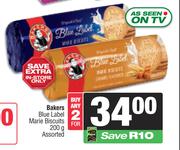 Bakers Blue Label Marie Biscuits Assorted-For 2 x 200g