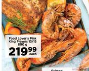 Food Lover's Pink King Prawns 13/15-800g Each
