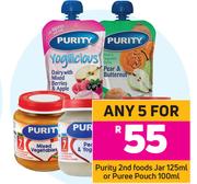Purity 2nd Foods Jar 125ml or Puree Pouch 100ml- For Any 5