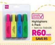 Simple Choice Highlighters 4 Pack-Each