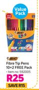 Bic Fibre Tip Pens 10+2 Free Pack