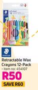 Staedtler Retractable Wax Crayons 12 Pack