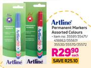 Artline Permanent Markers Assorted Colours-Each