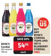 Rose Cordial (All Variants)-750ml Each