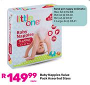 Little One Baby Nappies Value Pack Assorted Sizes-Each
