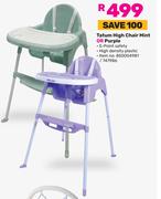Little One Tatum High Chair Mint Or Purple