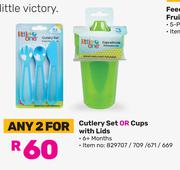 Little One Cutlery Set Or Cups With Lids-For Any 2