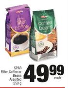Spar Filter Coffee Or Beans Assorted-250g Each